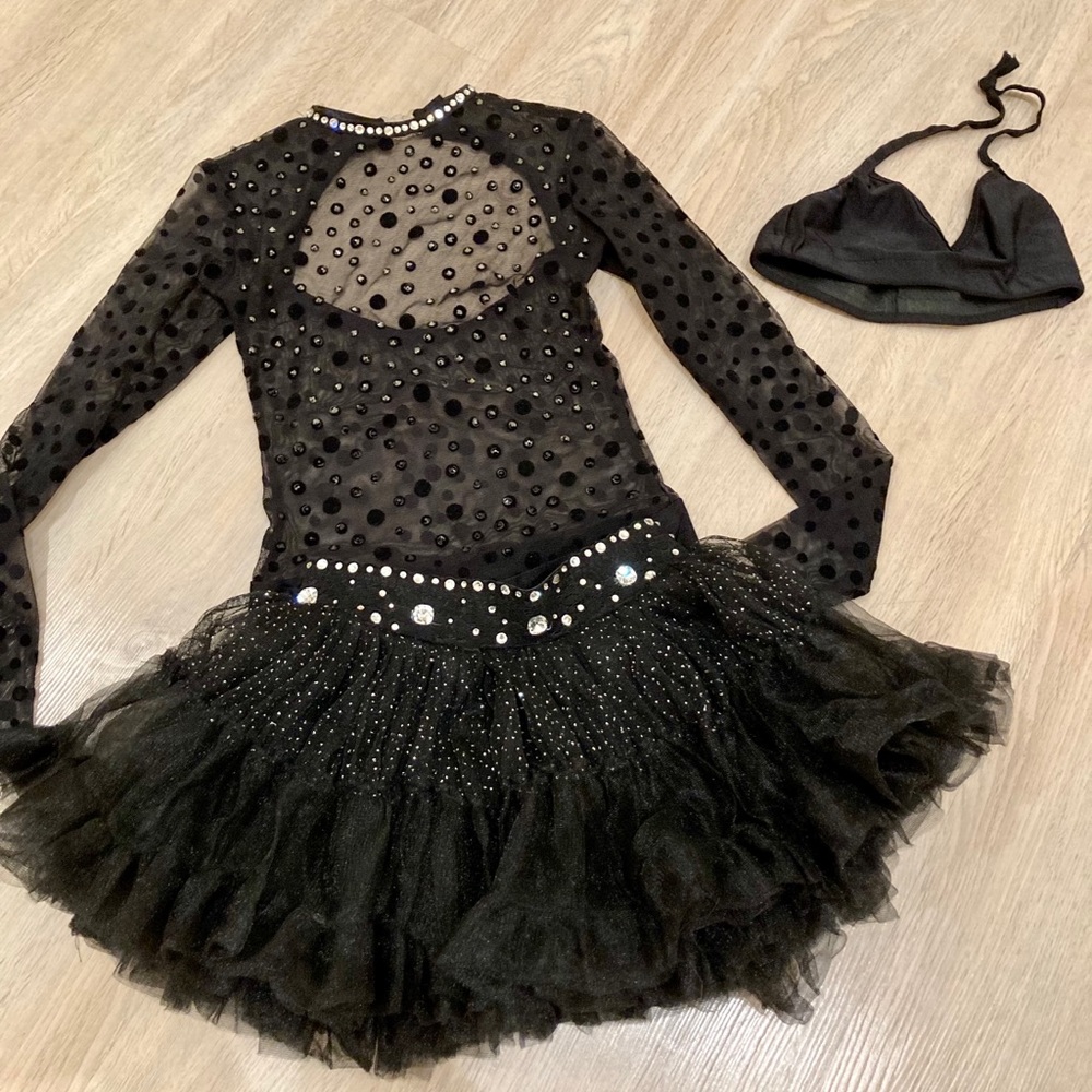 Elegant Black Kids Dance Costume